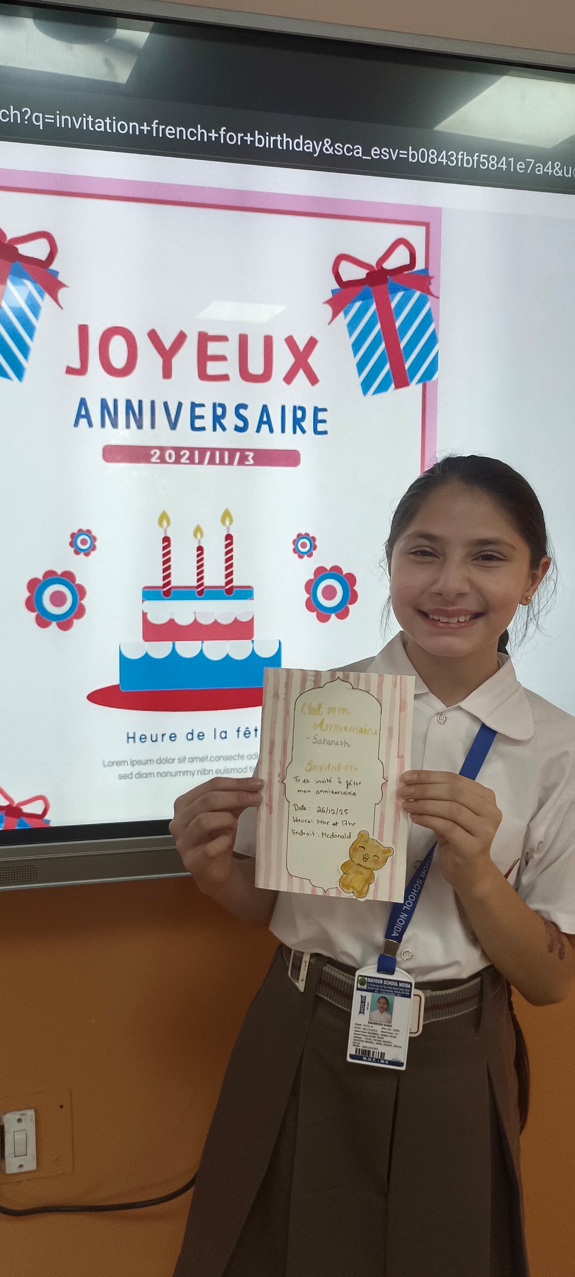 Activité Française : C’est mon anniversaire